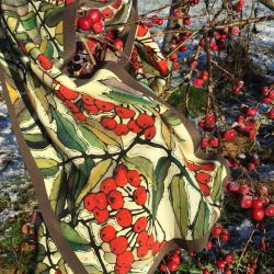 Bright and Beautiful Rowan Berry Silk Scarf