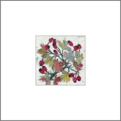 Hawthorn Berries - Small Original Batik Painting