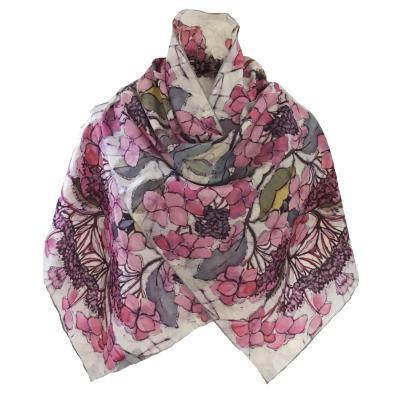 Hydrangea Batik Silk Scarf.