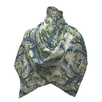 Lily of the Valley Batik Silk Scarf.(new design)