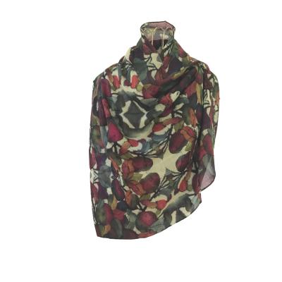 Rosy Red Apples Batik Wool Fino Shawl.