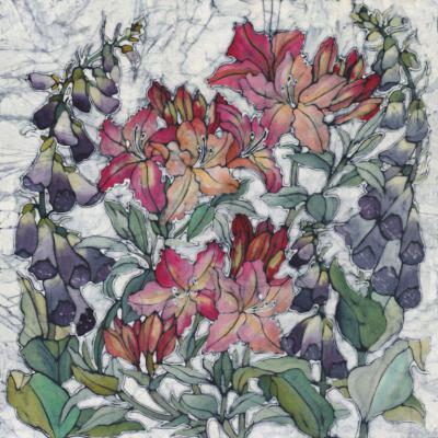 No.800 Azalea and Foxgloves print.