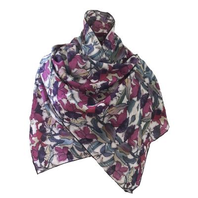 Fuchsia Batik Silk Scarf.