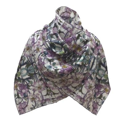 Japanese Anemone Batik Silk Scarf.(new design)