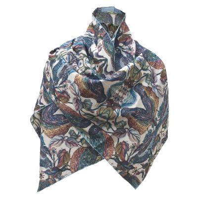 Birds in a Tree Batik Silk Scarf (new design)