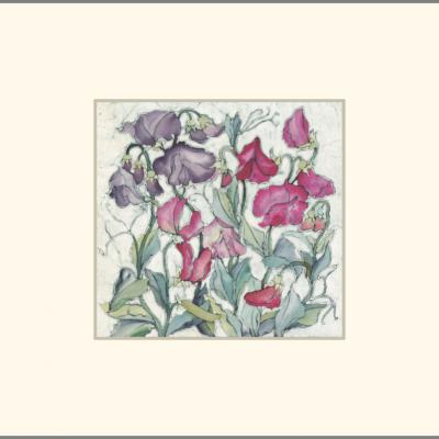 Sweet Peas 2- original Batik painting.